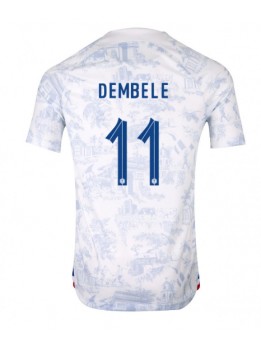 Moški Nogometna dresi replika Francija Ousmane Dembele #11 Gostujoči SP 2022 Kratek rokav